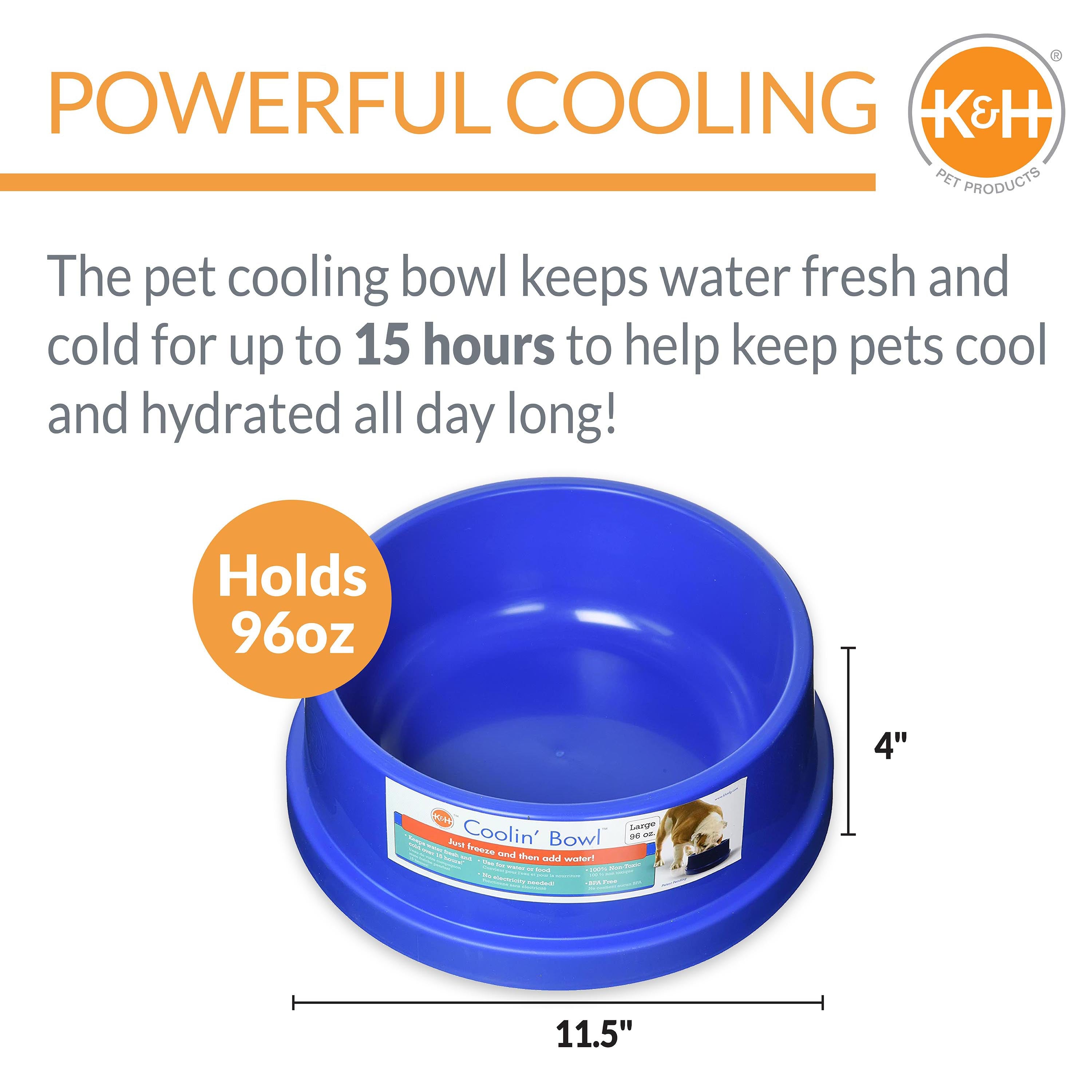 K&H Coolin' Bowl - Cooling Water Bowl for Pets